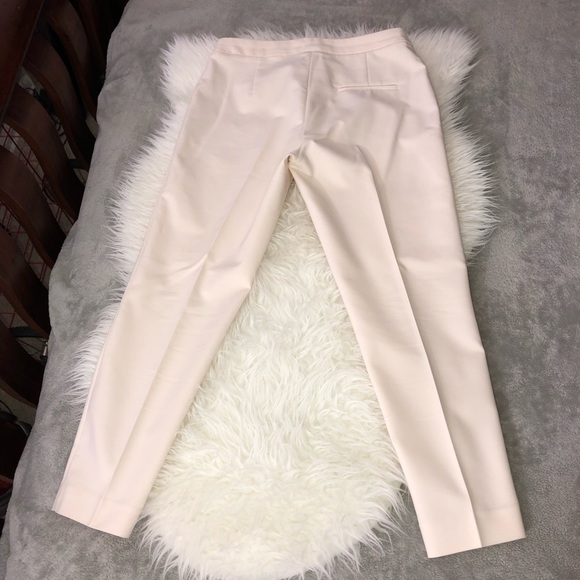 H&M Stretch Ivory Ankle Flat Front Pants Sz 8 - Picture 8 of 9